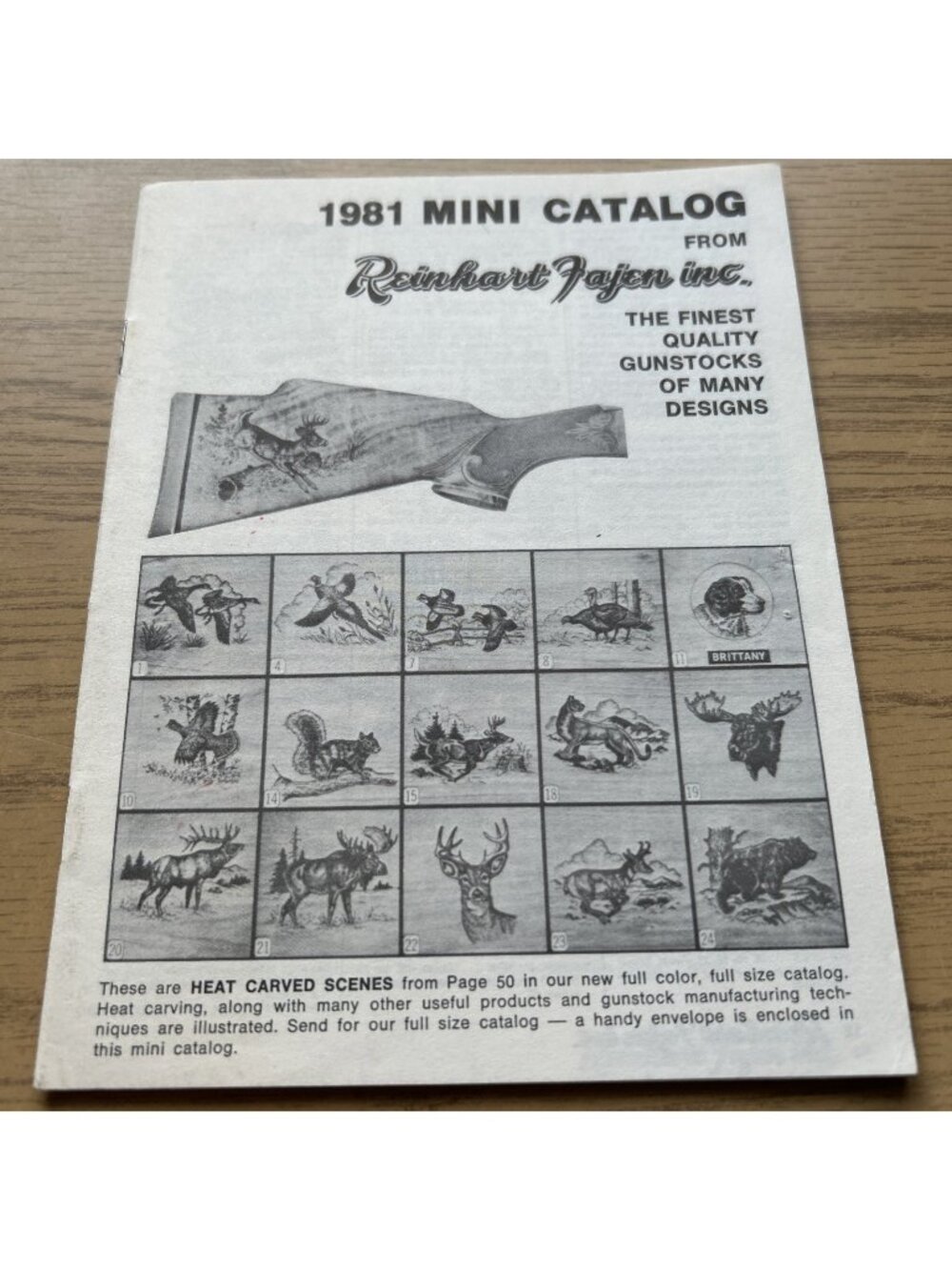 1981 REINHART FAJEN INC GUNSTOCK MINI CATALOG, 7 " x 5 "